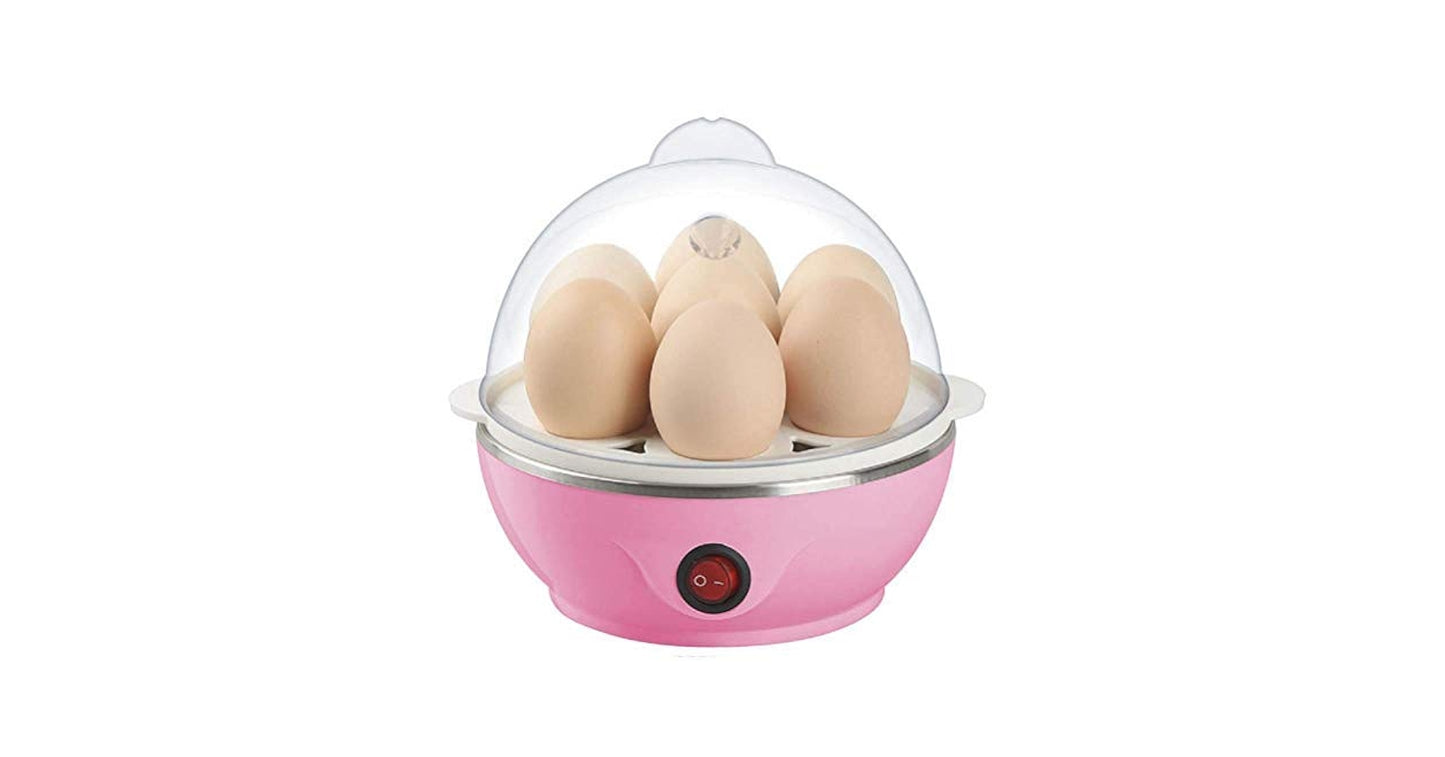 Electric 7‑Egg Boiler | Automatic Egg Cooker with Auto Shut‑Off (Pink)