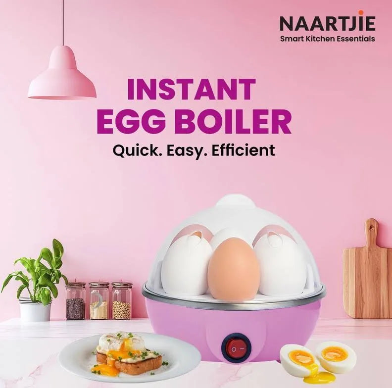 Electric 7‑Egg Boiler | Automatic Egg Cooker with Auto Shut‑Off (Pink)